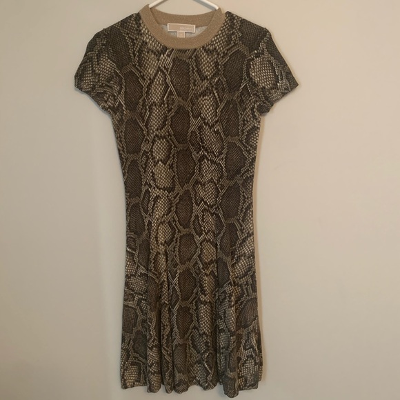 MICHAEL KORS Snake Print Sweater Dress - Picture 2 of 6